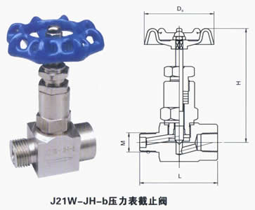 四川省自贡阀门厂济南办事处J21W-JH-b压力表截止阀