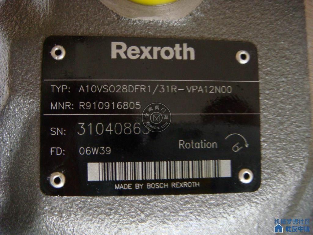 德国Rexroth柱塞泵A10VS028DFR1/31R-VPA12N00