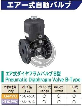 日本积水SEKISUI系列CLEAN-PVC超纯由令式隔膜阀，尺寸为1/2寸~4寸