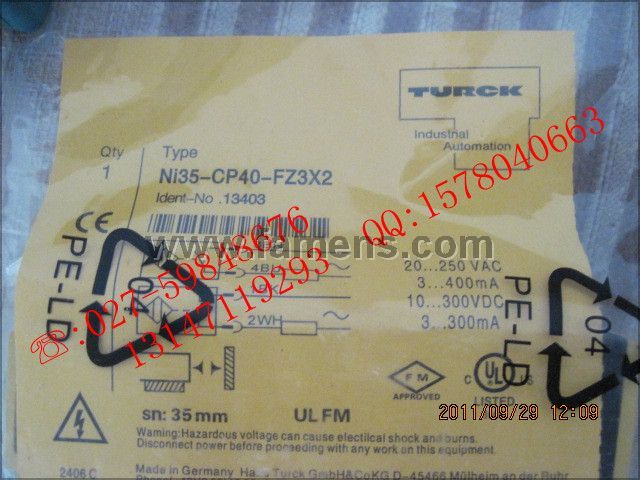 TURCK电感式传感器NI20-CP40-FZ3X2现货
